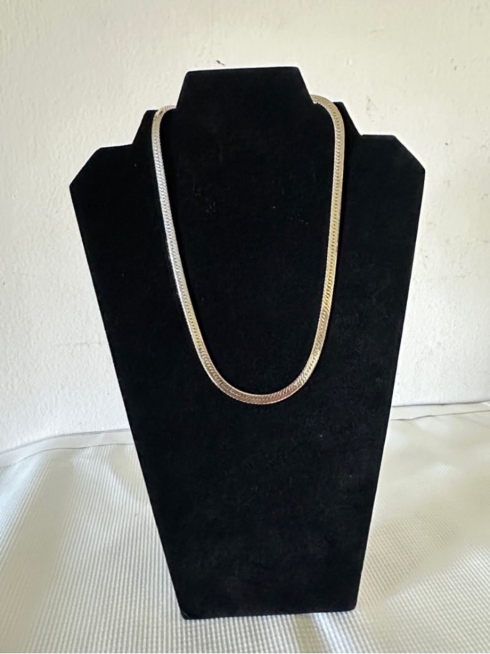 Sterling Silver  flat Herringbone Chain Necklace